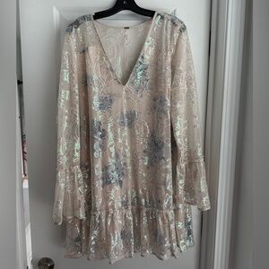 Free people fallen flowers sequin dress sz L